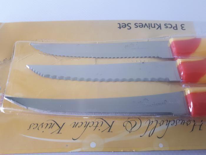 Набор ножей кухонных для томатов "Сабля" 3 штуки L 22 cm лезвие 11 cm 19571 фото