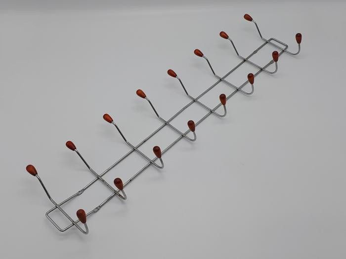 Вешалка для верхней одежды настенная металлическая на 8 крючков L 67 cm W 16 cm 05304 фото