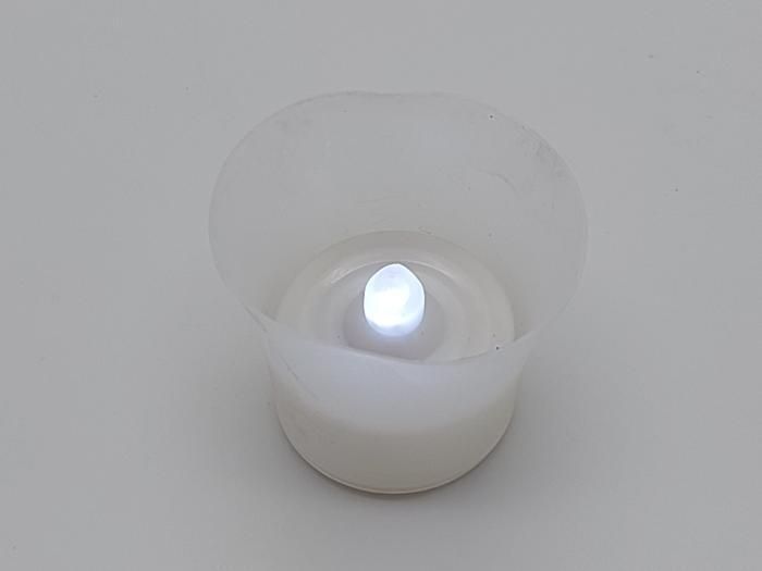 Светодиодная свеча на батарейках искусственная Электронная LED свеча в стакане D 5 cm H 4 cm 14678 фото