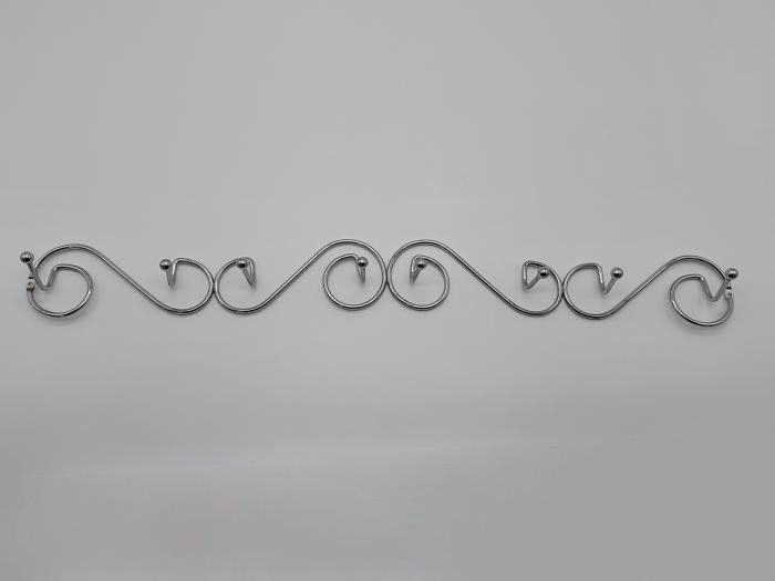 Вешалка для одежды и полотенец настенная металлическая на 8 крючков L 67 cm W 7 cm 10148 фото