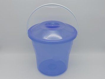 Ведро круглое пластиковое хозяйственное с крышкой Элегант D 28,5 cm H 26,5 cm 10 литров 18403 фото