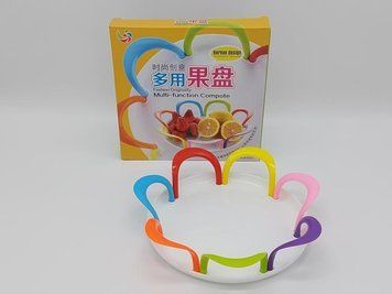 Фруктовница пластиковая круглая Тарелка для фруктов Подставка под фрукты D 22 cm H 5 cm 18075 фото
