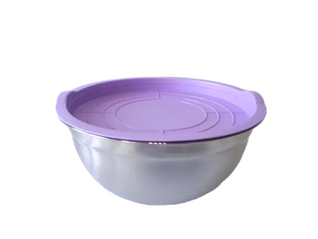 Миска кухонная из нержавеющей стали глубокая с крышкой D 24 cm H 11,5 cm 3,1 литра для столовой Нержавейка 19177 фото