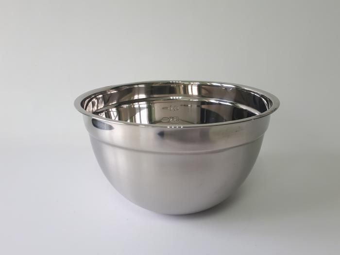 Миска кухонная для миксера из нержавеющей стали глубокая матовая D 26 cm H 14 cm 4,7 л Нержавейка высший сорт 18040 фото