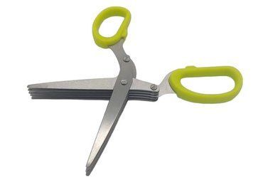 Ножиці кухонні з 5 лезами для подрібнення та нарізки зелені L 19 cm 17495 фото