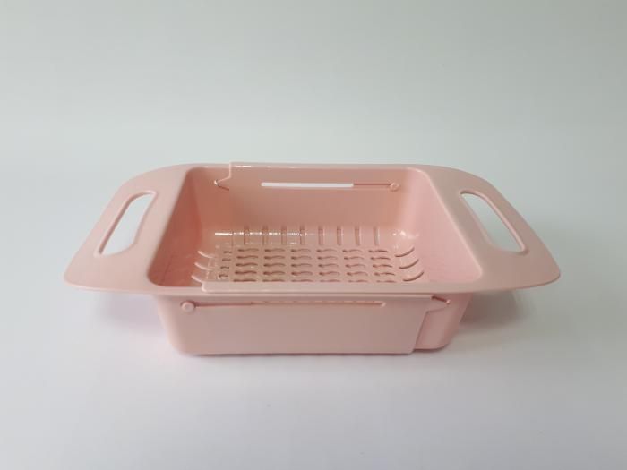 Мийний кошик для кухонної раковини Друшляк для мийки розсувний 35 cm - 47,5 cm W 19,5 cm H 8 cm 19532 фото