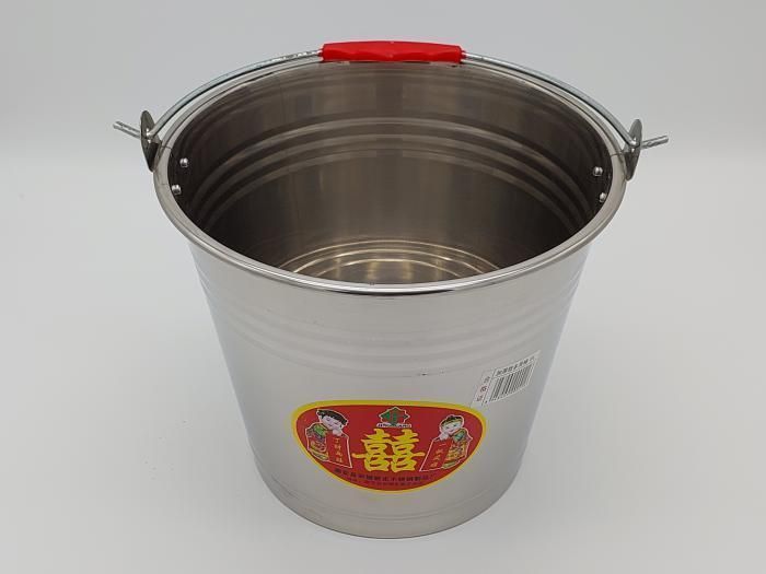 Відро господарське кругле з нержавіючої сталі D 27 cm H 23 cm 8 літрів Нержавіюча сталь 18224 фото