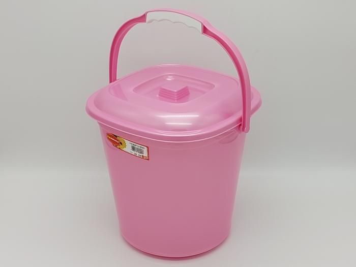 Відро квадратне пластикове харчове з кришкою №2 3055 Senyayla Plastik 25,5*25,5 cm H 25,5 cm 9,5 літрів 03822 фото