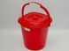 Відро квадратне пластикове харчове з кришкою №2 3055 Senyayla Plastik 25,5*25,5 cm H 25,5 cm 9,5 літрів 03822 фото 2