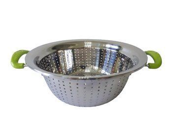 Дуршлаг из нержавеющей стали Сито нержавейка с двумя ручками D 24 cm H 9,5 cm 19416 фото