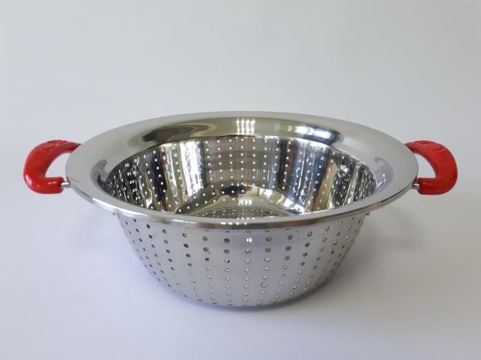 Дуршлаг из нержавеющей стали Сито нержавейка с двумя ручками D 24 cm H 9,5 cm 19416 фото
