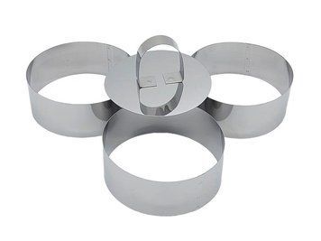Набор форм для салатов и гарниров нержавейка круглые Кольца для формирования гарниров с выталкивателем 10*4 cm 14463 фото