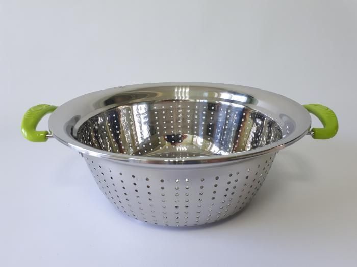 Дуршлаг из нержавеющей стали Сито нержавейка с двумя ручками D 26 cm H 10 cm 19417 фото