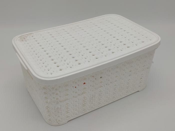 Кошик пластиковий з кришкою Senyayla Plastik 2860 Ящик для зберігання речей Контейнер 28*19 cm H 13 cm 6 л 18575 фото
