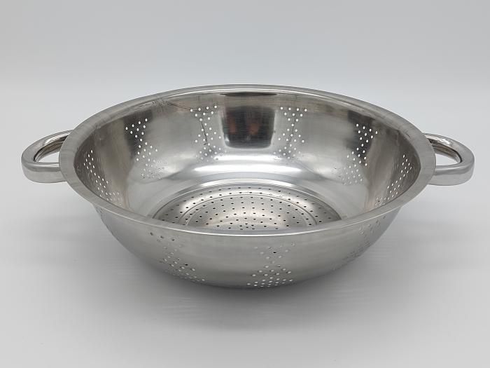Дуршлаг из нержавеющей стали Сито нержавейка с двумя ручками D 32,5 cm H 9,5 cm 14297 фото