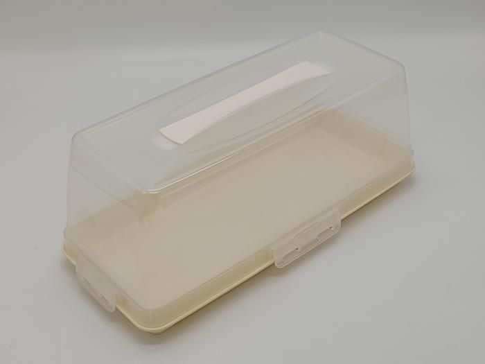 Тортовница прямоугольная Dunya Plastik ТР-376 с прозрачной крышкой на защелках пластиковая 34*14 cm H 14 cm 18653 фото