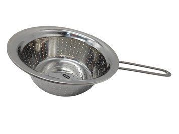 Дуршлаг из нержавеющей стали сито нержавейка с ручкой L 37 cm d1-22 cm d2-19 cm h 8 cm 19860 фото
