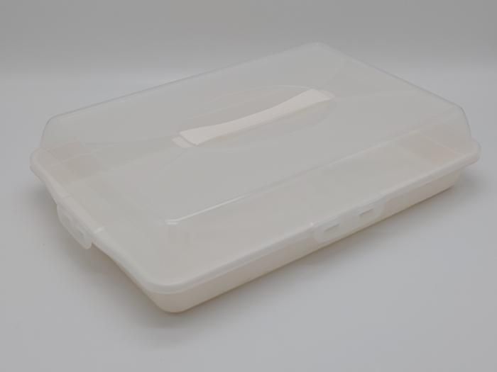 Тортовница прямоугольная Dunya Plastik ТР-378 с прозрачной крышкой на защелках пластиковая 40*28 cm H 10 cm 18655 фото