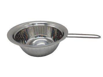 Дуршлаг из нержавеющей стали сито нержавейка с ручкой L 39 cm d1-24 cm d2-20 cm h 9 cm 19861 фото