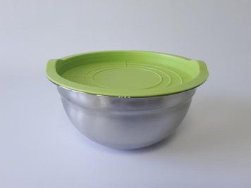 Миска кухонная из нержавеющей стали глубокая с крышкой D 20 cm H 9,5 cm 1,9 литра для столовой Нержавейка 18948 фото