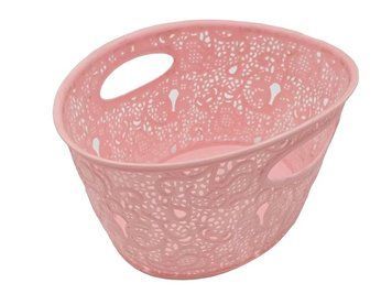 Корзина пластиковая овальная без крышки Кружево Elif Plastik №321 Ящик для хранения вещей 29*22 H 16 cm 7 л 19232 фото