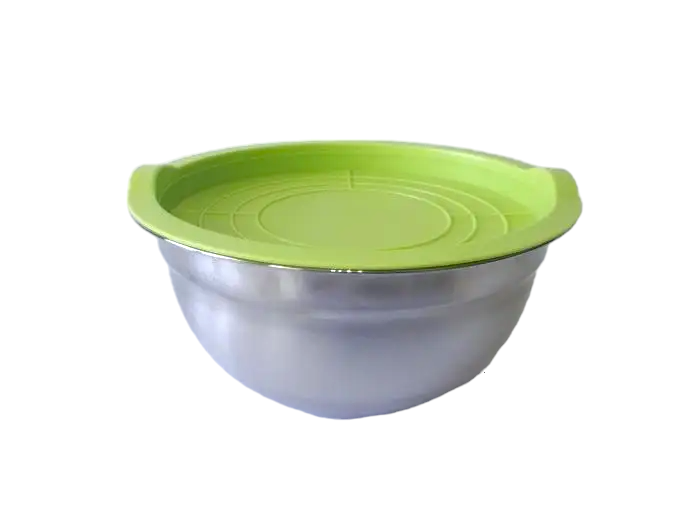 Миска кухонна з нержавіючої сталі глибока з кришкою D 20 cm H 9,5 cm 1,9 літра для їдальні Нержавіюча сталь 18948 фото