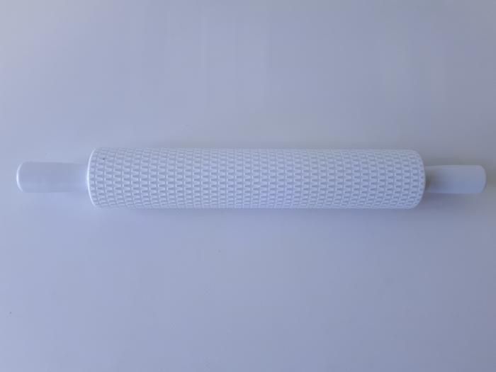 Скалка кондитерская текстурная с узором пластиковая для мастики L 36 / 25 cm D 5 cm 14071 фото