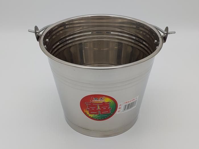 Відро господарське кругле з нержавіючої сталі D 22 cm H 18 cm 5 літрів Нержавіюча сталь 18221 фото