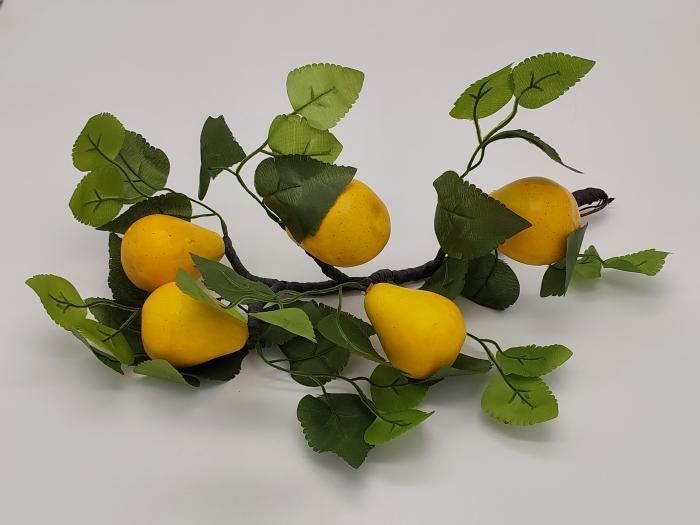 Штучна гілка жовті груші Муляж фрукти для декору L 40 cm 01296 фото