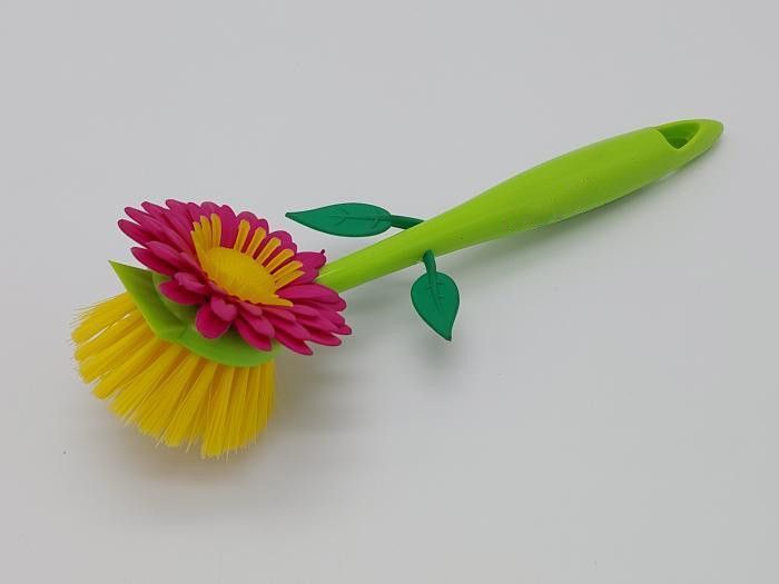 Щетка для мытья посуды с длинной ручкой пластиковая Гербера L 25 cm D 6 cm 18791 фото