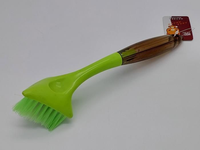 Щетка для мытья посуды с длинной ручкой пластиковая треугольная L 25 cm 19331 фото