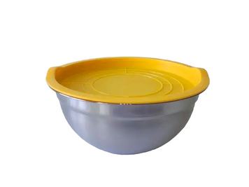 Миска кухонная из нержавеющей стали глубокая с крышкой D 22 cm H 10 cm 2,2 литра для столовой Нержавейка 18949 фото