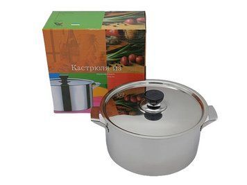 Кастрюля из нержавеющей стали с крышкой 4 литра Нержавейка D 22 cm H 12 cm 10365 фото