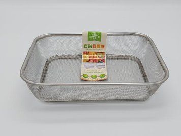 Сито прямоугольное дуршлаг из нержавейки кухонное мелкая сетка на подставке 30 * 22 * 7 cm 19983 фото
