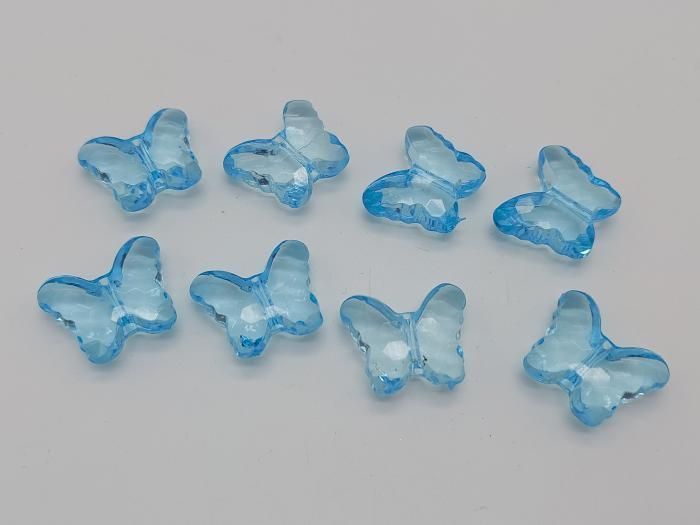 Декоративные бусины кристаллы для рукоделия Бабочки бирюзовые 3*2 cm 202 штуки в упаковке 14733 фото
