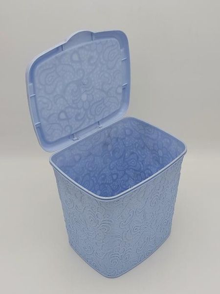 Кошик пластиковий з кришкою Мереживо Elif Plastik №383 Ящик для зберігання речей Контейнер 22*17 H 22 cm 5 л 18238 фото