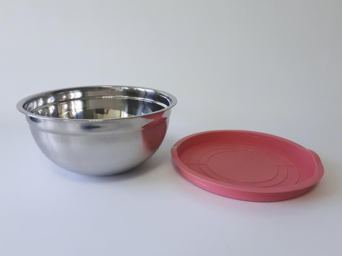 Миска кухонная из нержавеющей стали глубокая с крышкой D 26 cm H 12,5 cm 4 литра для столовой Нержавейка 18950 фото