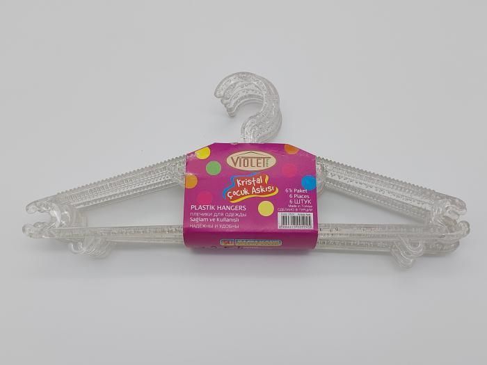 Вешалки плечики для детской одежды Тремпеля пластиковые детские K0524 Violet в наборе 6 штук L 32 cm 17254 фото
