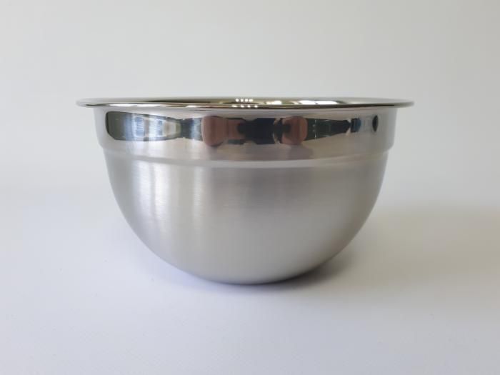 Миска кухонная для миксера из нержавеющей стали глубокая матовая D 20 cm H 11 cm 2,1 л Нержавейка высший сорт 18037 фото