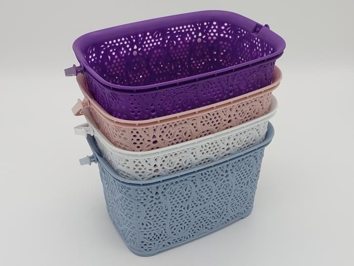 Корзина ведро для прищепок пластиковая Корзинка Tuffex 8035 Ажур 21*15 cm H 13,5 cm 3 литра 18667 фото